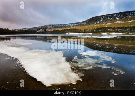 Upper Neuadd Reservoir, Brecon Beacons National Park, Powys, Wales, UK. Winter Stock Photo