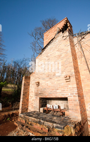 A destroyed house in Kinglake which was one of the worst affected communities of the catastrophic 2009 bush fires, Australia Stock Photo