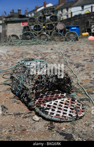 Crab pot in Charlestown Cornwall England Stock Photo