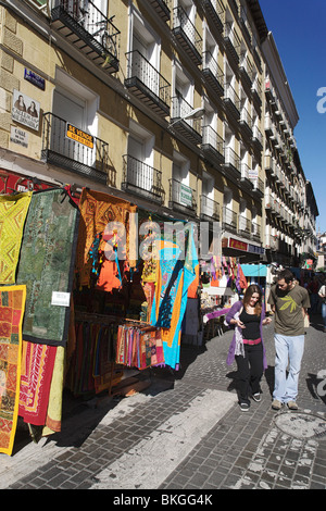 Flea market El Rastro, Madrid, Spain Stock Photo