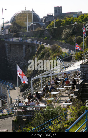 Waterfront cafe bar restaurant on The Hoe Plymouth south Devon England UK Stock Photo