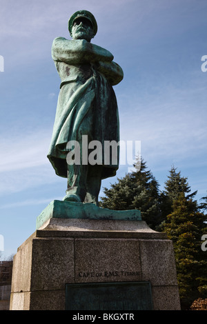 Statue of Captain Edward John Smith (Master of The Titanic), Beacon Park, Lichfield. Stock Photo