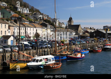 Boats on the river Looe in Looe town Cornwall England Stock Photo