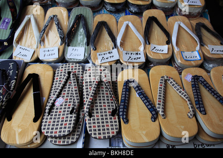 Traditional slippers for sale, Tsukiji fish market, Tokyo, Japan, Asia  Stock Photo