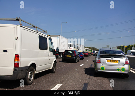 Heavy traffic on M25 Motorway, Greater London, England, United Kingdom Stock Photo