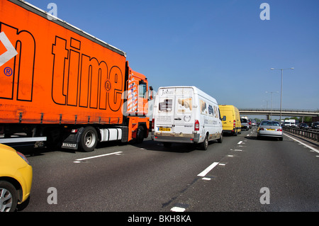 Heavy traffic on M25 Motorway, Greater London, England, United Kingdom Stock Photo