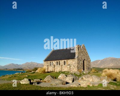 The Church of the Good Shepherd on the shore of Lake Tekapo in New Zealand Stock Photo