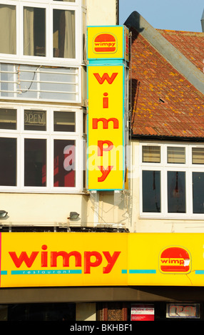 Wimpy Restaurant Sign on High Street Stock Photo