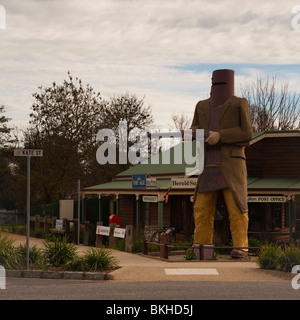 Ned Kelly giant statue. Glenrowan. Victoria. Australia. Stock Photo