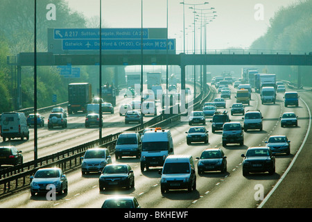 Rush hour traffic on the M25 motorway Stock Photo