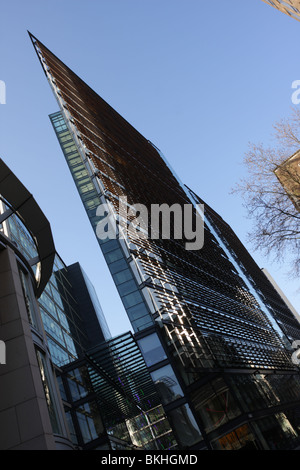 Modern architecture adorns the east side of New Fetter Lane.New Street Square a futuristic and refreshingly new addition to EC4. Stock Photo