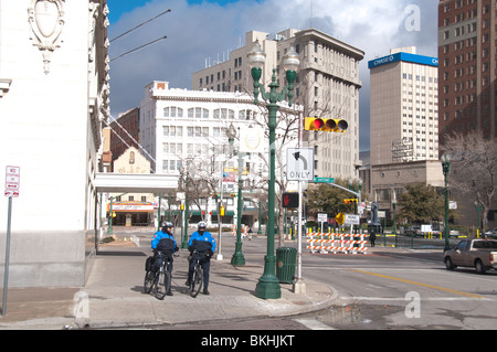 Two policemen in downtown El Paso, Texas Stock Photo