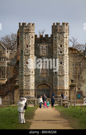 The ruins of Cowdray House at Midhurst. An historic tudor house Stock Photo