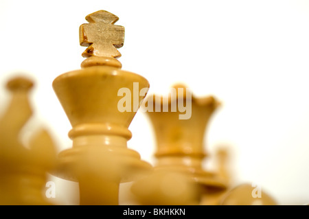Chess. White king and queen chess pieces Stock Photo