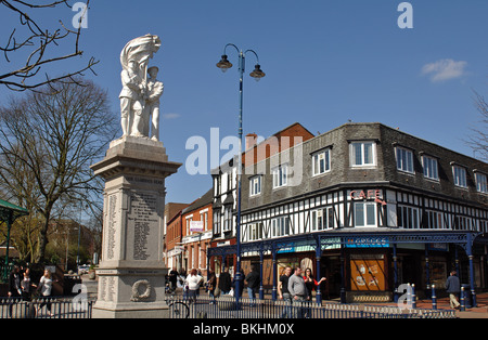 Market Place and War Memorial, Cannock, Staffordshire, England, UK Stock Photo