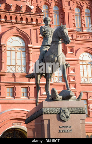 Marshall Zhukov statue near Red Square Moscow Russia Stock Photo