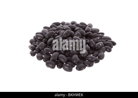 Black turtle beans isolated on a white background Stock Photo