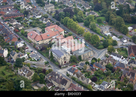 An aerial view of the town of Stroud in Gloucestershire UK including Stroud Hospital Stock Photo