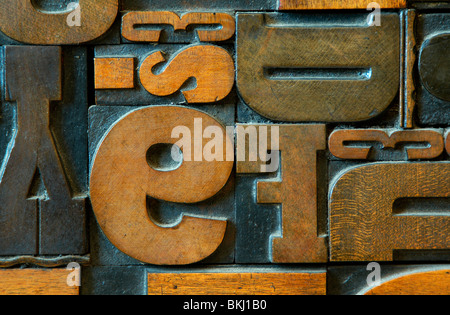 Wooden Printing Blocks Stock Photo