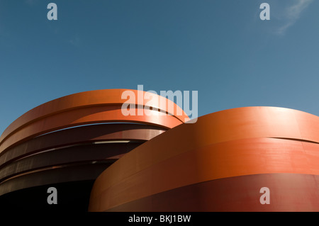 Exterior of Design Museum Holon planned and designed by Israeli architect and industrial designer Ron Arad located in the city of Holon in Israel Stock Photo