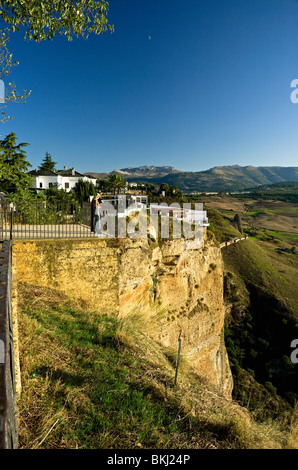 View from Alameda del Tajo, Ronda, Malaga, Andalucia, Spain Stock Photo