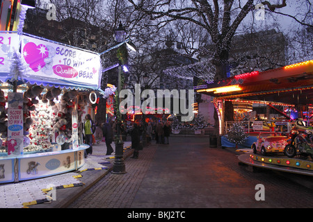 Funfair at Leicester Square London December 2009 Stock Photo