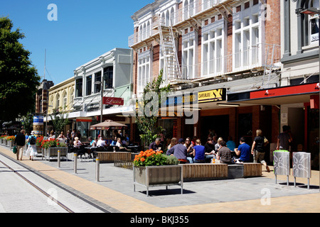 A street in central Christchurch, Canterbury, New Zealand Stock Photo