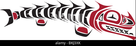 fish - First nation art stylization Stock Photo