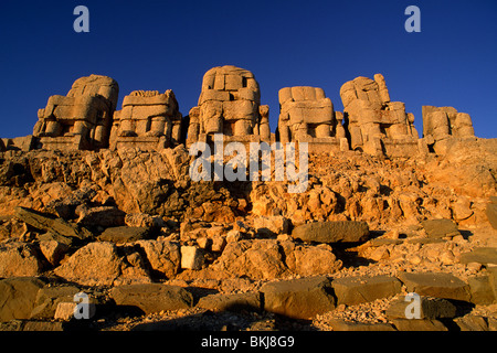 Turkey, South Eastern Anatolia, Mount Nemrut statues at dawn Stock Photo