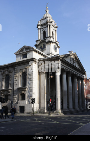 The 18th century St Georges Church Hanover Square, situated in St George St to the south of Hanover Square. Stock Photo
