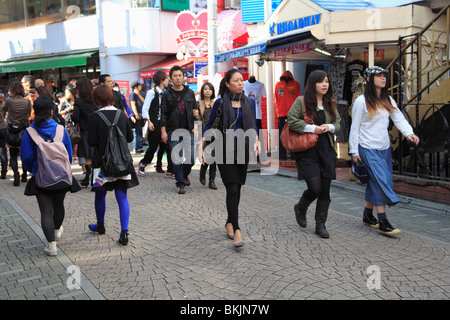 Takeshita Dori, a pedestrianized street that is a mecca for youth culture and fashion,  Harajuku, Tokyo,  Japan, Asia Stock Photo