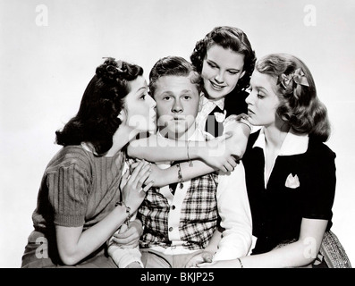 LOVE FINDS ANDY HARDY (1938) ANN RUTHERFORD, MICKEY ROONEY, JUDY GARLAND, LANA TURNER LFAH 001 P Stock Photo