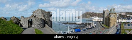 Panoramic view of Aberystwyth from the castle, Wales UK. Stock Photo