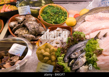 Display of fresh seafood, Oudeschild, Texel, Netherlands Stock Photo