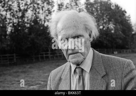 Legendary Welsh English language poet RS Thomas pictured at 1992 Hay Literature Festival Hay-on-Wye Powys Wales UK Stock Photo