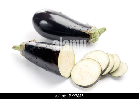 Eggplants, solanum melongena Stock Photo