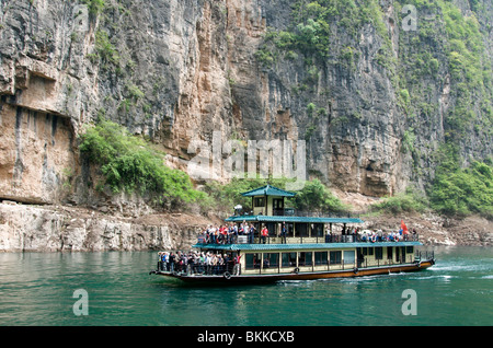 Tourist pleasure boat Little Three Gorges Yangzi River Hubei Province China Stock Photo