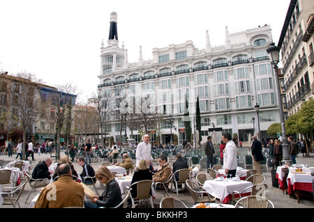 Plaza de Santa Ana Madrid Spain cafe pub bar town Stock Photo