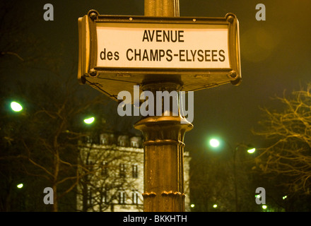 Avenue des Champs-Elysees sign in Paris France Stock Photo