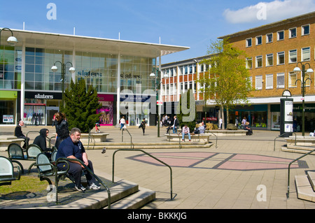 Queens Square Shopping Precinct Crawley West Sussex England Stock Photo