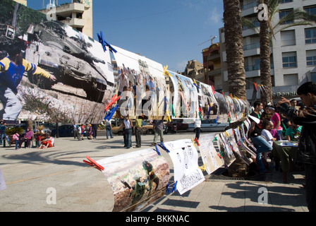 Palestinian refugees in Lebanon celebrate earth day Beirut Stock Photo
