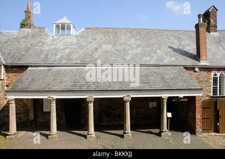 16th Century Guildhall on Ramparts Walk Totnes town centre south Devon England UK Stock Photo