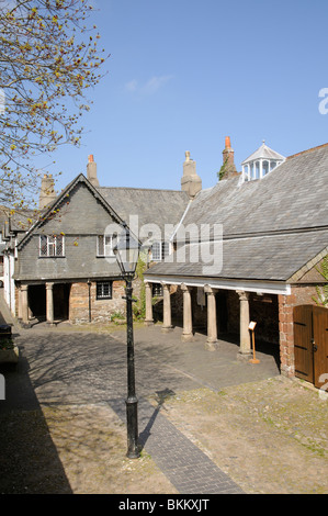 16th Century Guildhall on Ramparts Walk Totnes town centre south Devon England UK Stock Photo