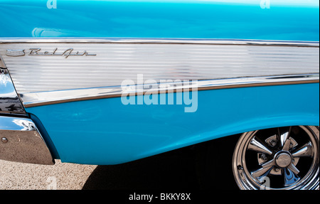 1957 Chevrolet, Bel Air. Chevy. Classic American car. Abstract Stock Photo