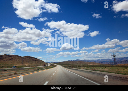 A stretch of the I-95 interstate highway in northern Nevada Stock Photo