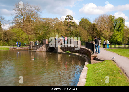 Bridge in Verulamium Park, St. Albans, Hertfordshire Stock Photo