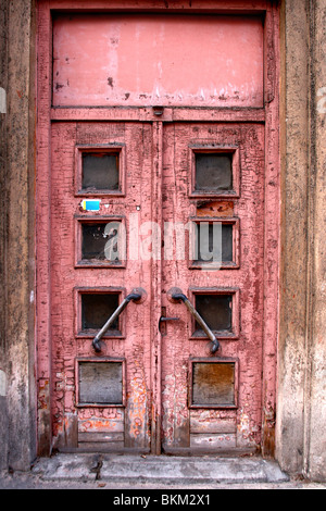 Vintage old door on the main street in center of Riga, Latvia Stock Photo