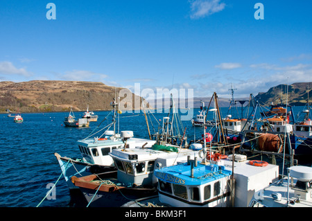 Fishing boats & boats at Portree harbour Portree Isle of Skye Highland Scotland Stock Photo