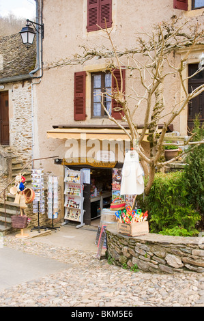 Souvenir and Gift Shop with Cafe in Belcastel Village Aveyron Midi-Pienees France Stock Photo