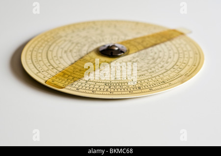 Concentric Binary Measuring Slide Ruler on white background Stock Photo ...